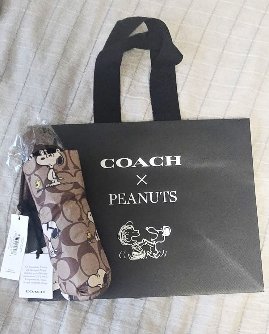 COACH×PEANUTS 晴雨兼用折り畳み傘 COACHショッパー付き