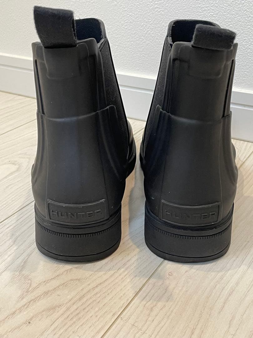 HUNTERオリジナル リファインド チェルシーブーツ-ブラック
