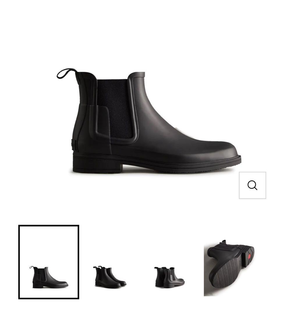 HUNTERオリジナル リファインド チェルシーブーツ-ブラック