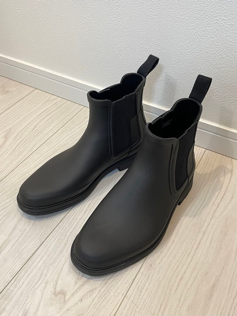 HUNTERオリジナル リファインド チェルシーブーツ-ブラック