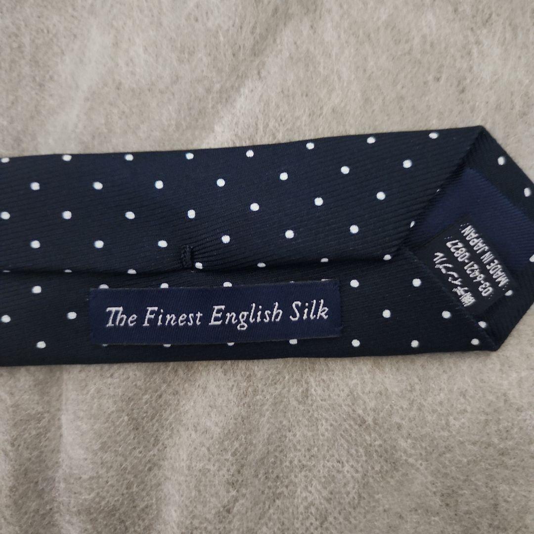 【美品】BEAMS F ADAMLEY シルクピンドット柄プリントネクタイ