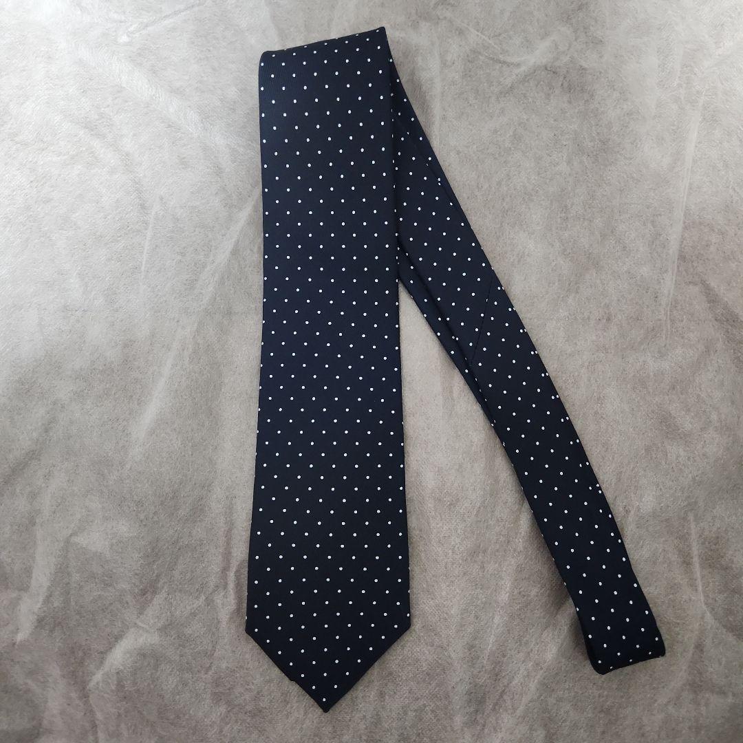 【美品】BEAMS F ADAMLEY シルクピンドット柄プリントネクタイ
