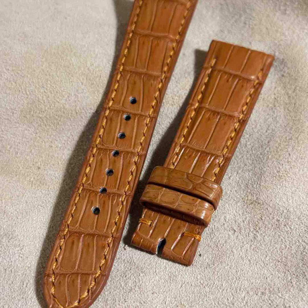 cro-1817 クロコダイル 腕時計ベルト ライトブラウン ラグ幅21mm