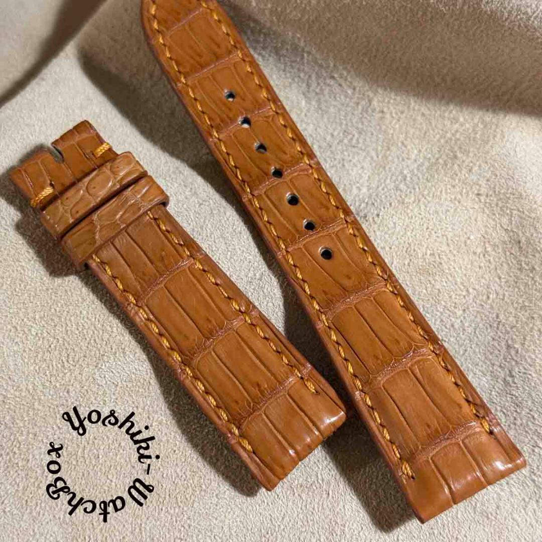 cro-1817 クロコダイル 腕時計ベルト ライトブラウン ラグ幅21mm