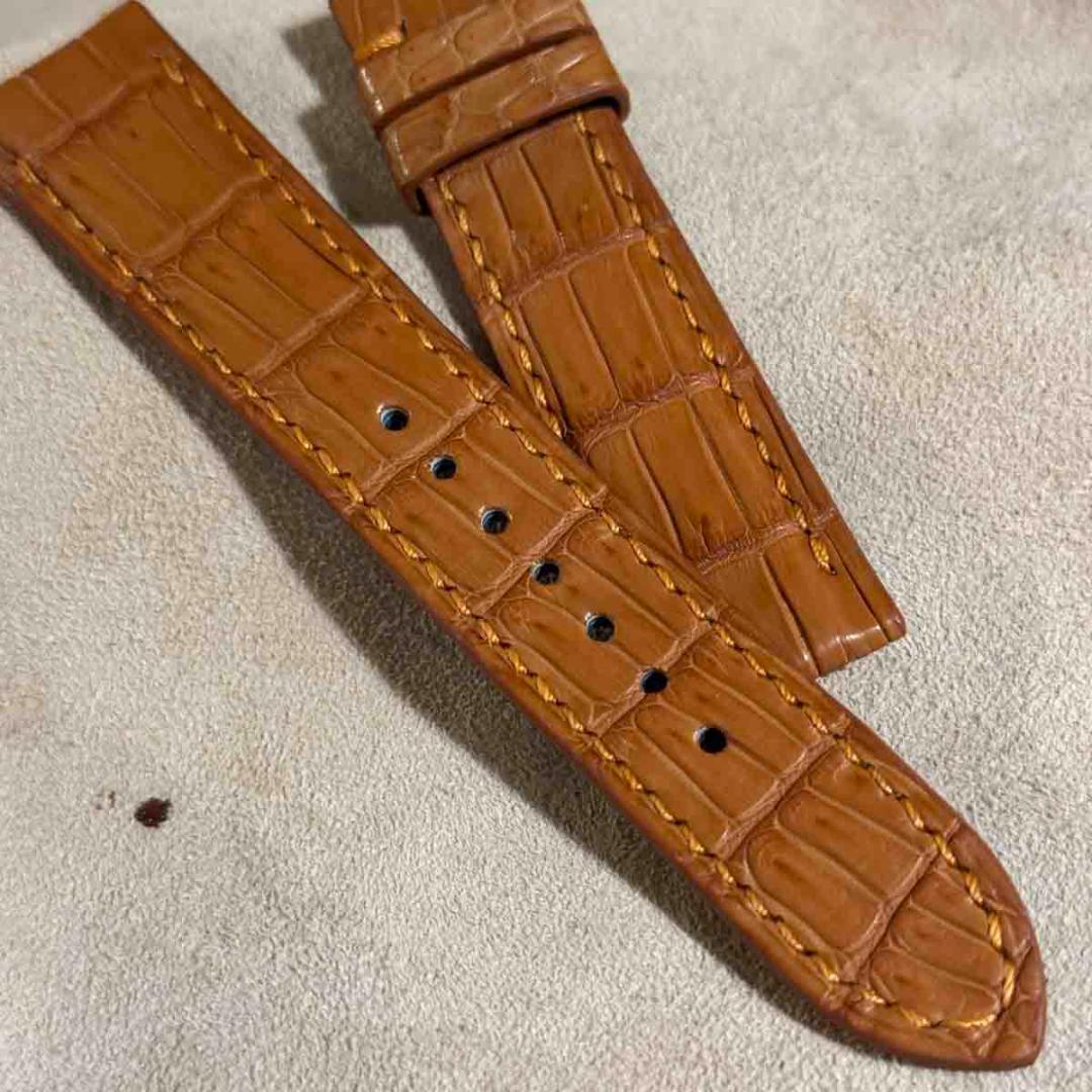 cro-1817 クロコダイル 腕時計ベルト ライトブラウン ラグ幅21mm