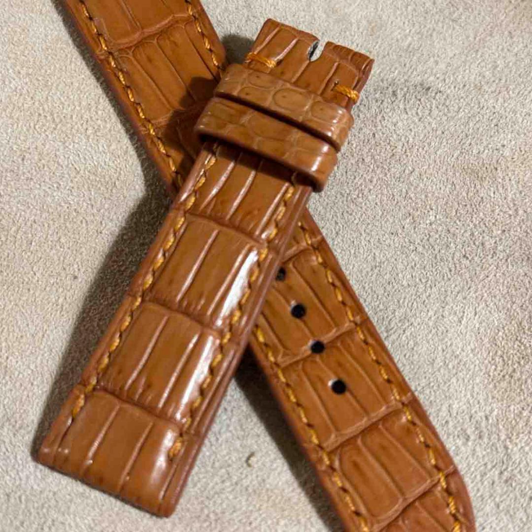 cro-1817 クロコダイル 腕時計ベルト ライトブラウン ラグ幅21mm