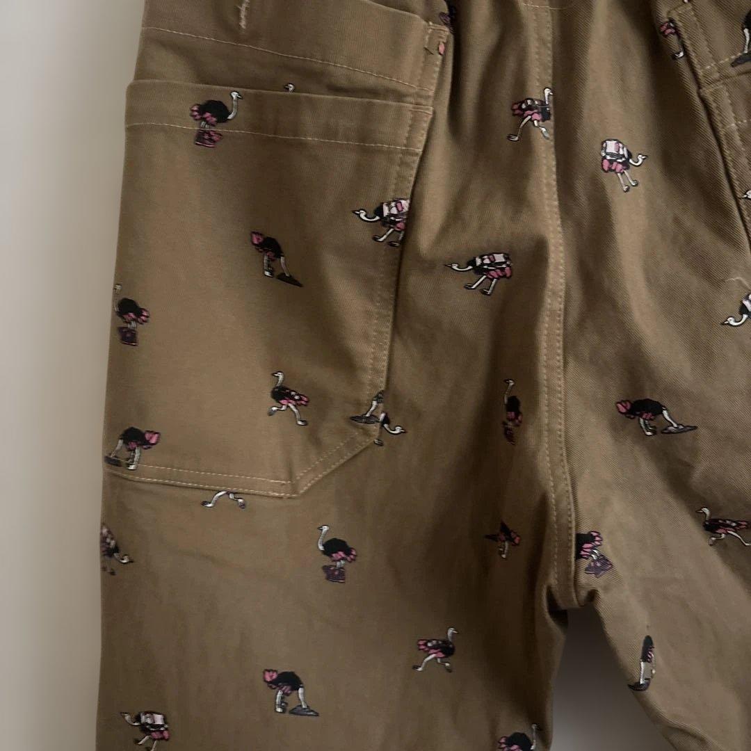 専用ダチョウ柄プリント パンツ、猫柄ワンピース、アニマル柄黒Tシャツ3点セット