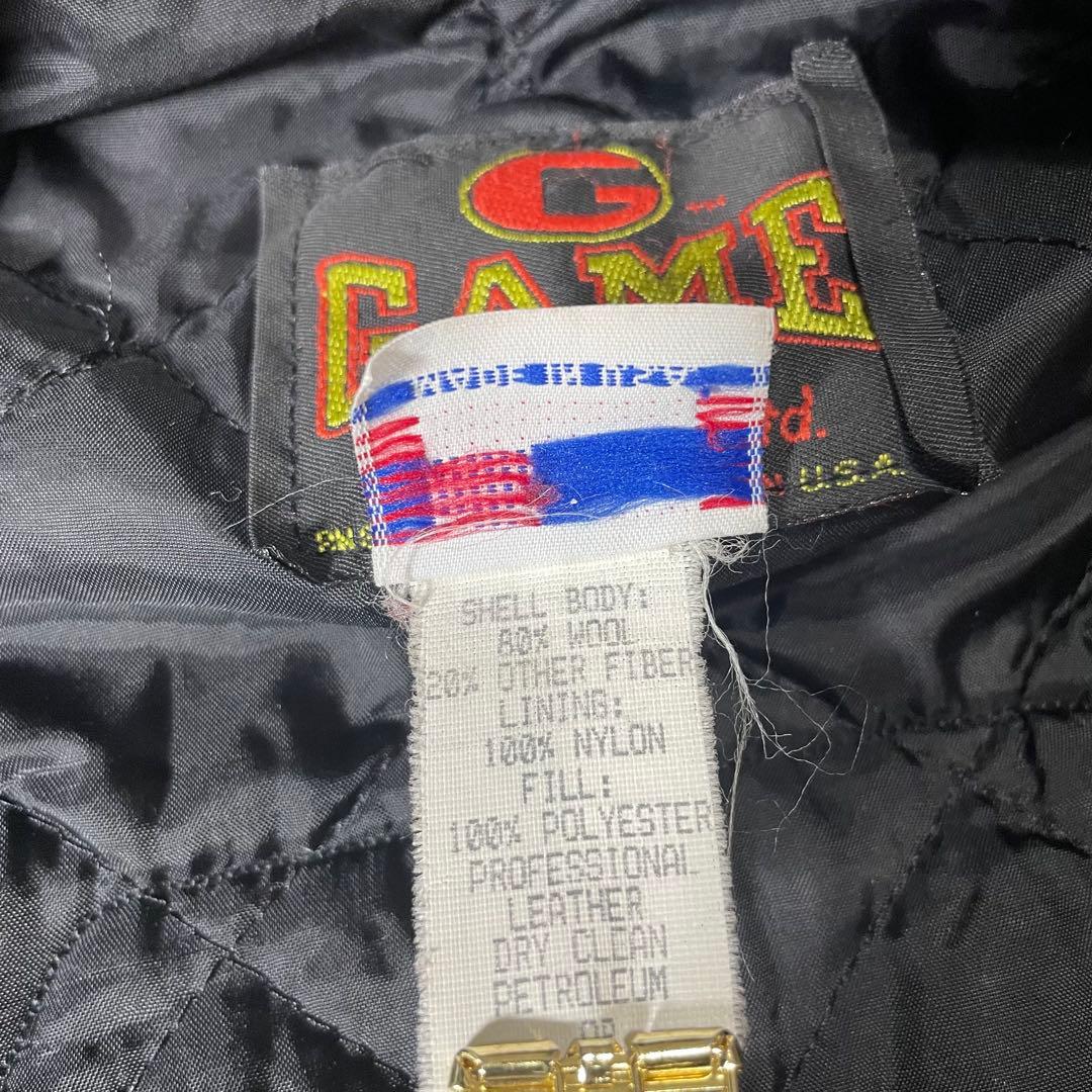 90s〜 GAME sportswear L USA製 スタジャン ウール
