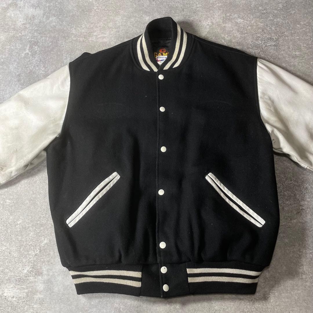 90s〜 GAME sportswear L USA製 スタジャン ウール
