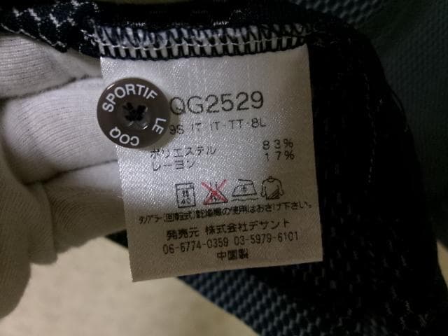 90829 ルコックスポルティフゴルフ　ポロシャツ　紺色　M