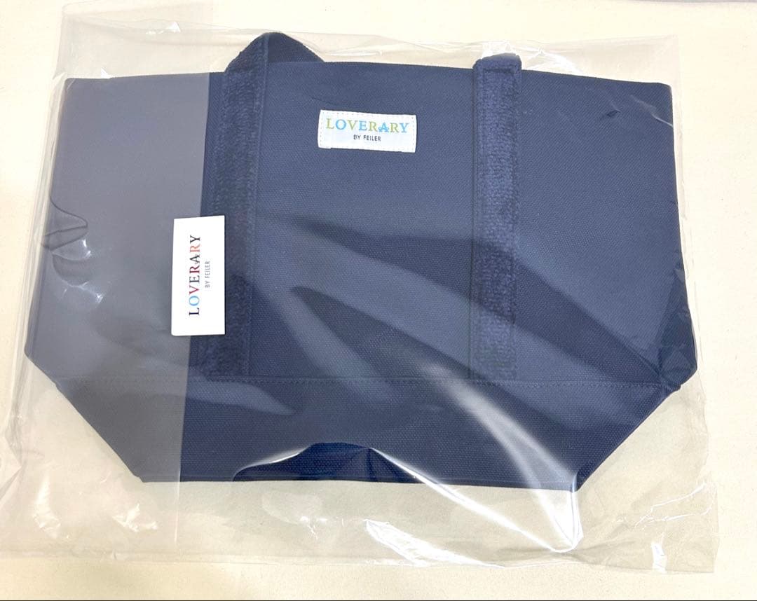 フェイラー　オールドテディ　ワッペントートバッグ　小　ネイビー　新品