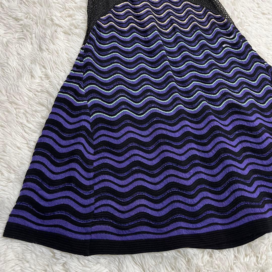 エムミッソーニ ロングニットワンピース ラメ 総柄 Aライン XL