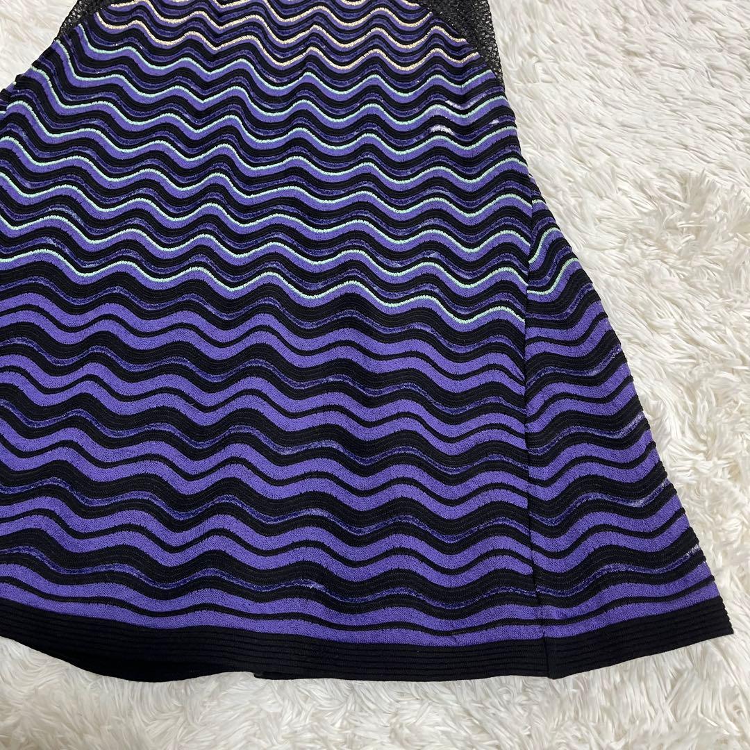 エムミッソーニ ロングニットワンピース ラメ 総柄 Aライン XL