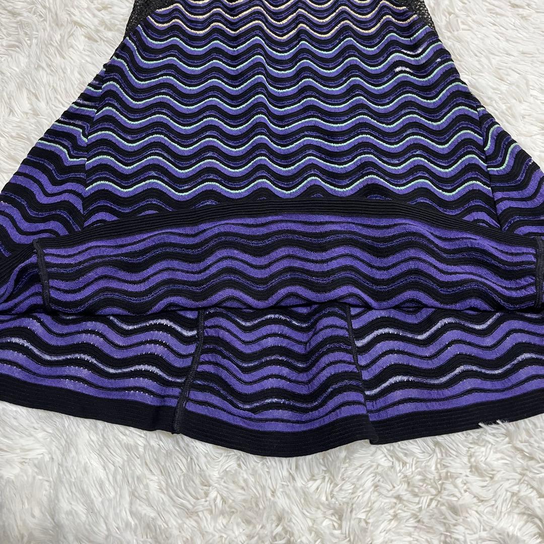 エムミッソーニ ロングニットワンピース ラメ 総柄 Aライン XL