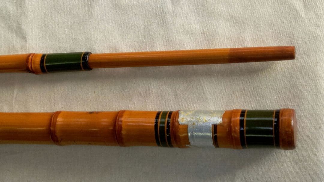 江戸和竿　銀座東作　 　　　ガイド付手バネ竿　良品