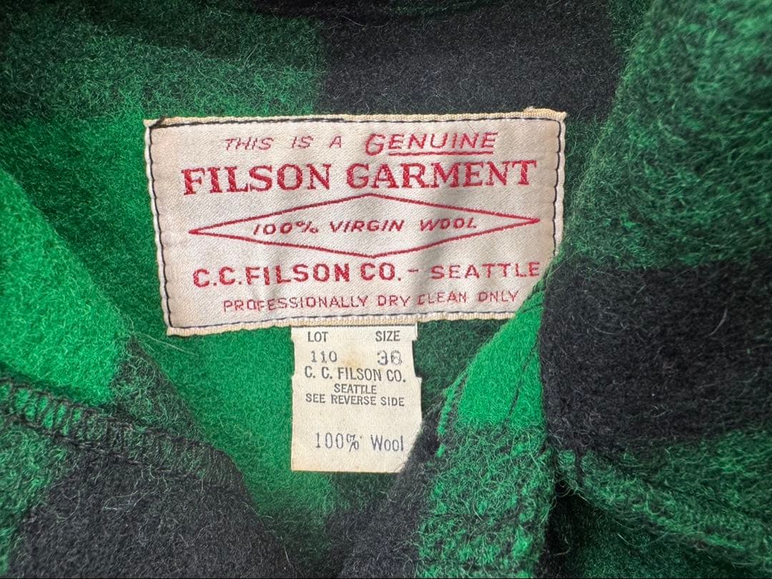 【希少サイズ38】USA製 フィルソン マッキーノクルーザー グリーン×ブラック