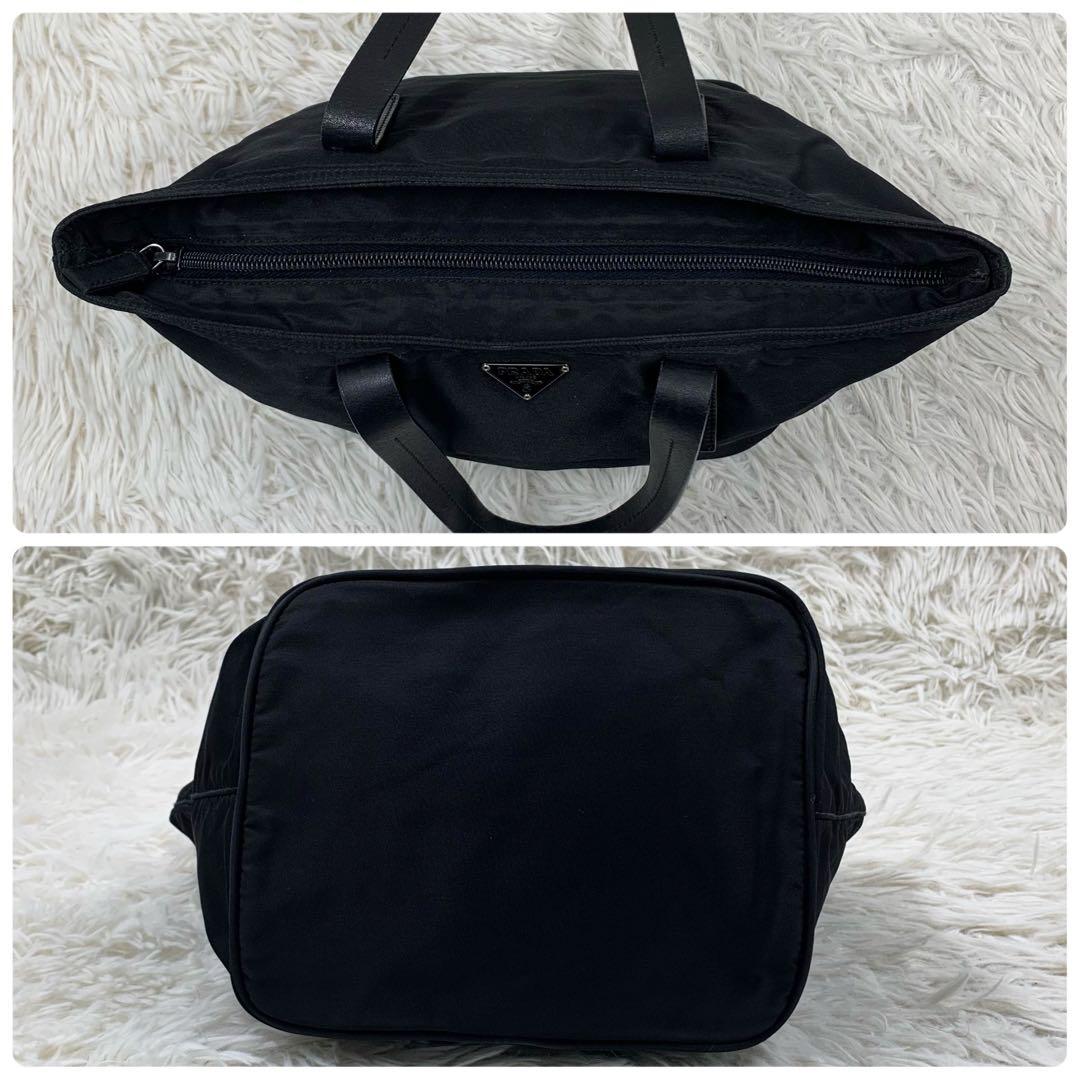 【✨極美品✨】プラダ トートバッグ 三角ロゴ 舟形 ナイロン ブラック