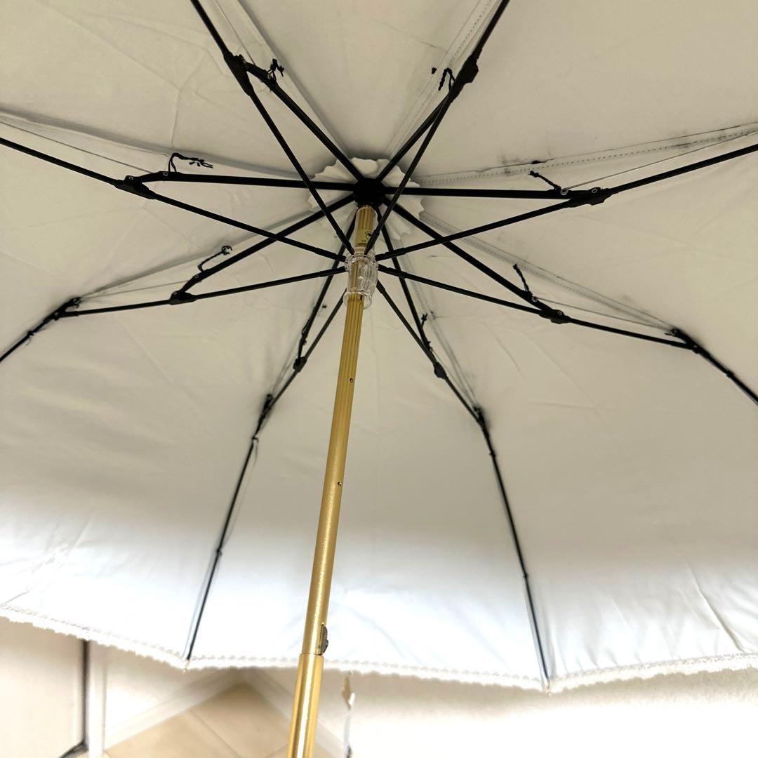 新品未使用タグ付　日本製ポロラルフローレン上質な晴雨兼用パラソルロゴ刺繍＆レース