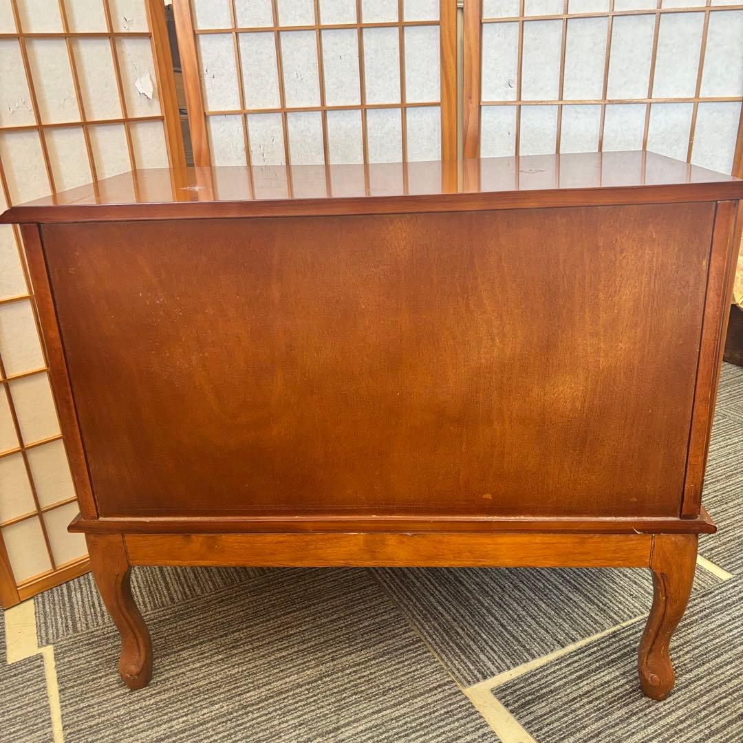 イタリア製 2段チェスト 象嵌 花柄 猫脚 ワイドチェスト クラシック 欧風