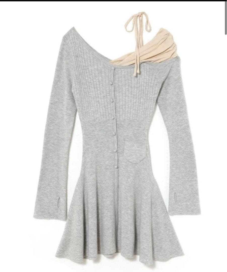 ワンピース andmary Helen knit flare mini dress