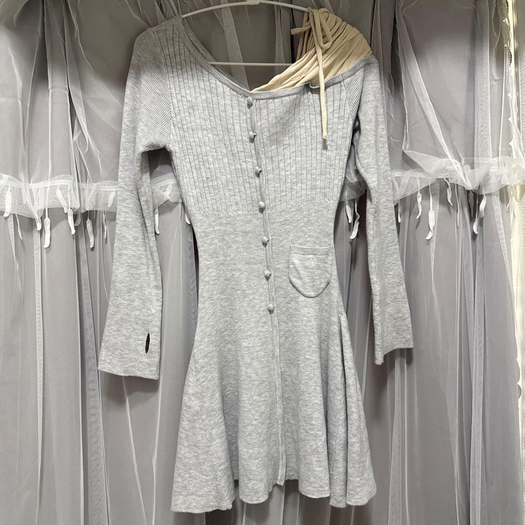 ワンピース andmary Helen knit flare mini dress