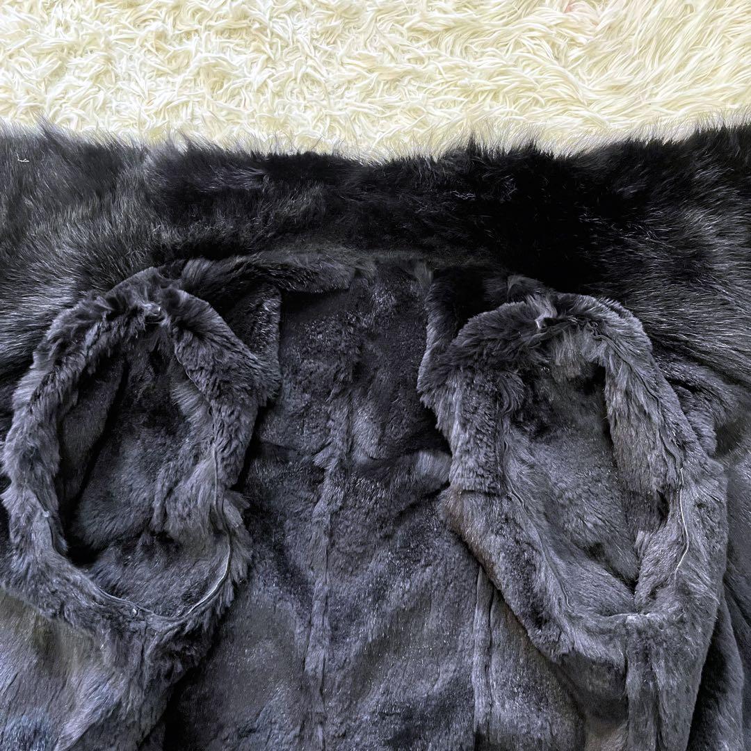 美品✨Yves SALOMON イヴサロモン ムートン ファーコート ブラックM