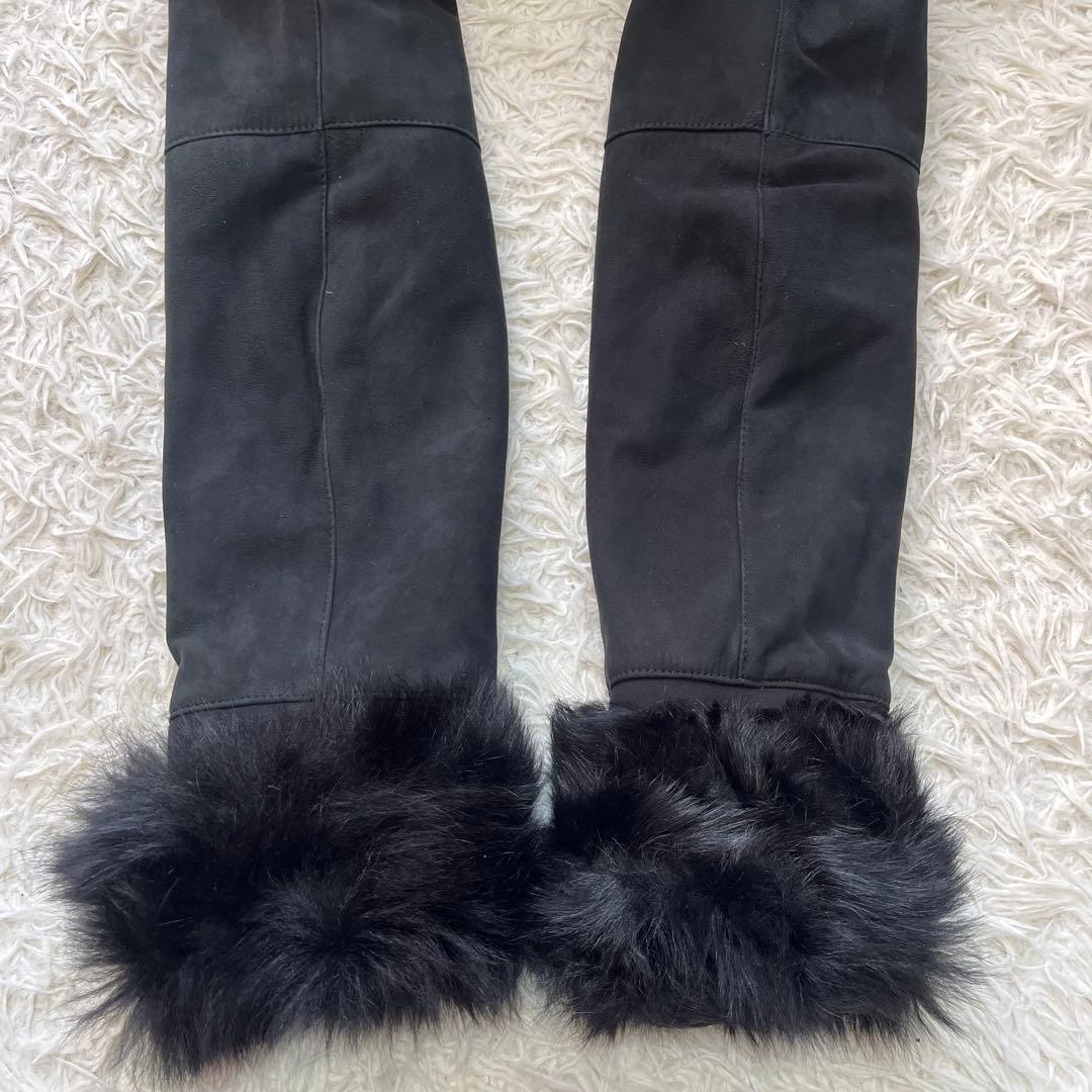 美品✨Yves SALOMON イヴサロモン ムートン ファーコート ブラックM