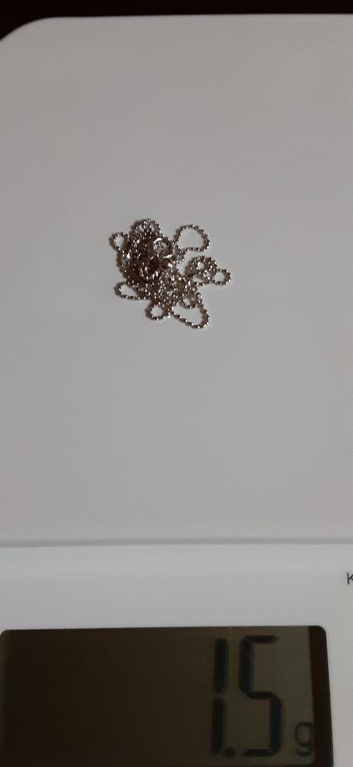 K18 WG ネックレス 45.5cm ボールチェーンアジャスター