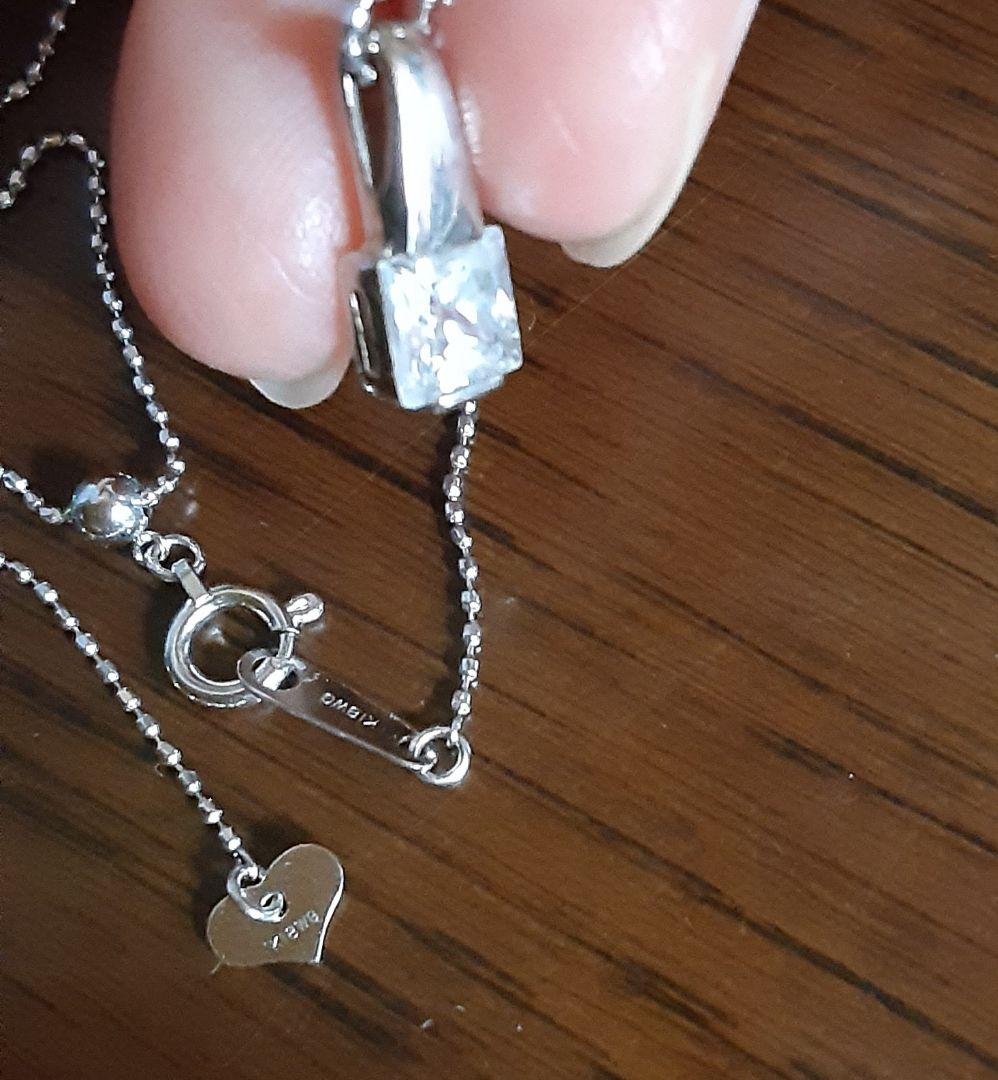 K18 WG ネックレス 45.5cm ボールチェーンアジャスター