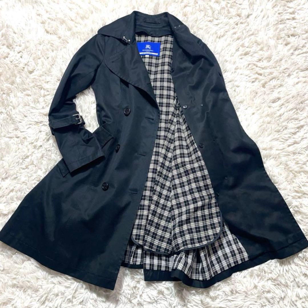 バーバリーブルーレーベル トレンチコート ライナー付き 黒