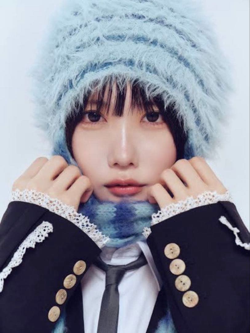 マフラーニットキャップ　ヘルブラウ　あの