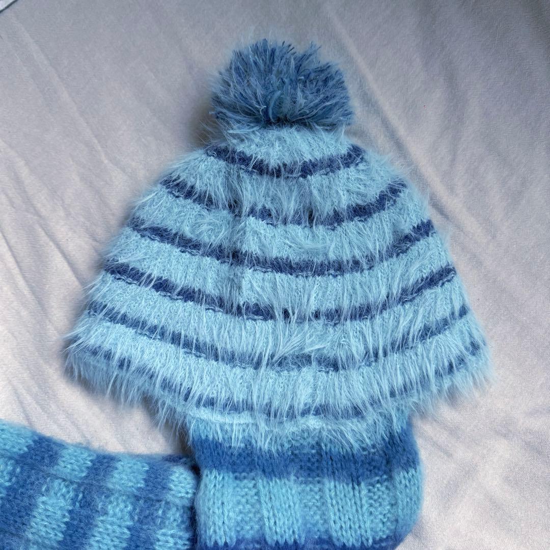 マフラーニットキャップ　ヘルブラウ　あの