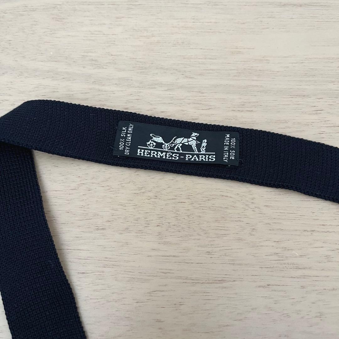 HERMÈS（エルメス） ニットタイ ネイビー