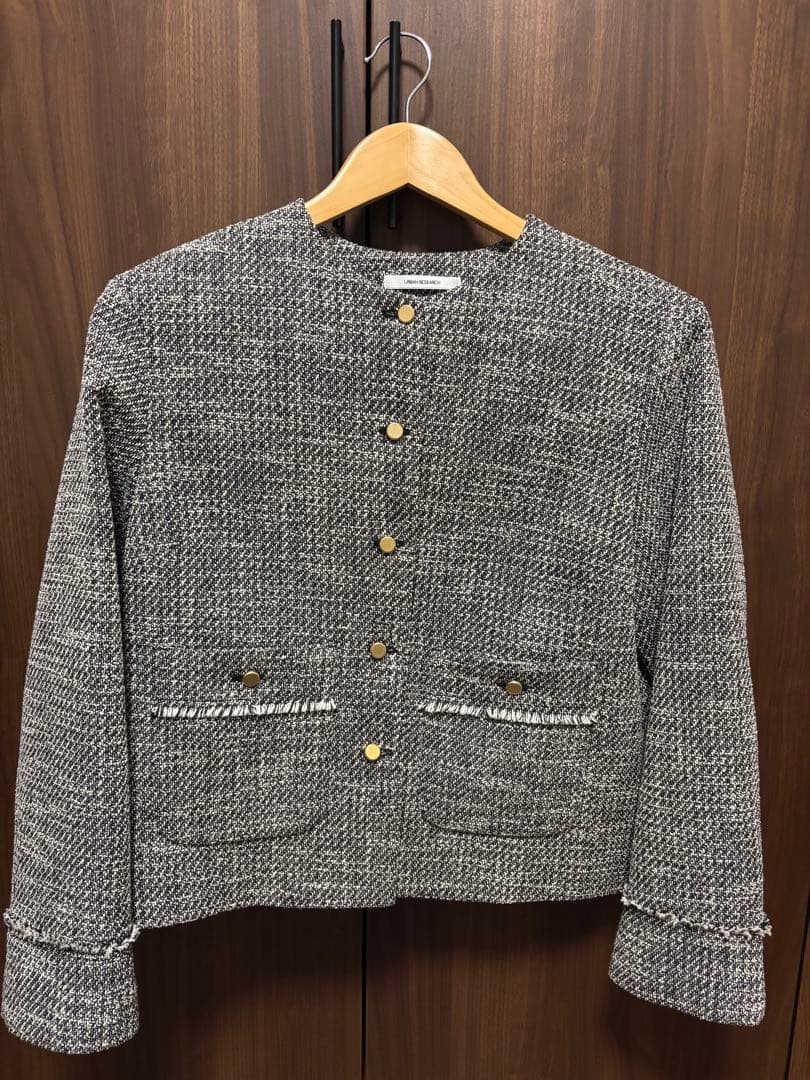 URBAN RESEARCH ノーカラージャケット フリーサイズ グレー系