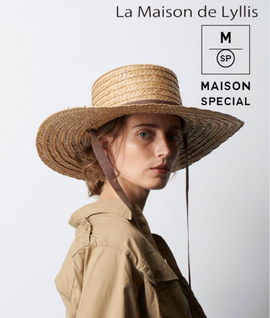 値下げ【La Maison de Lyllis】別注 ストローハット 麦わら帽子
