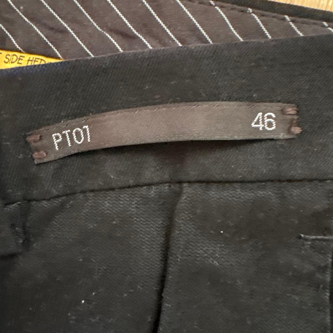 PT01 ブラック チノパンツ 46 ストレッチ