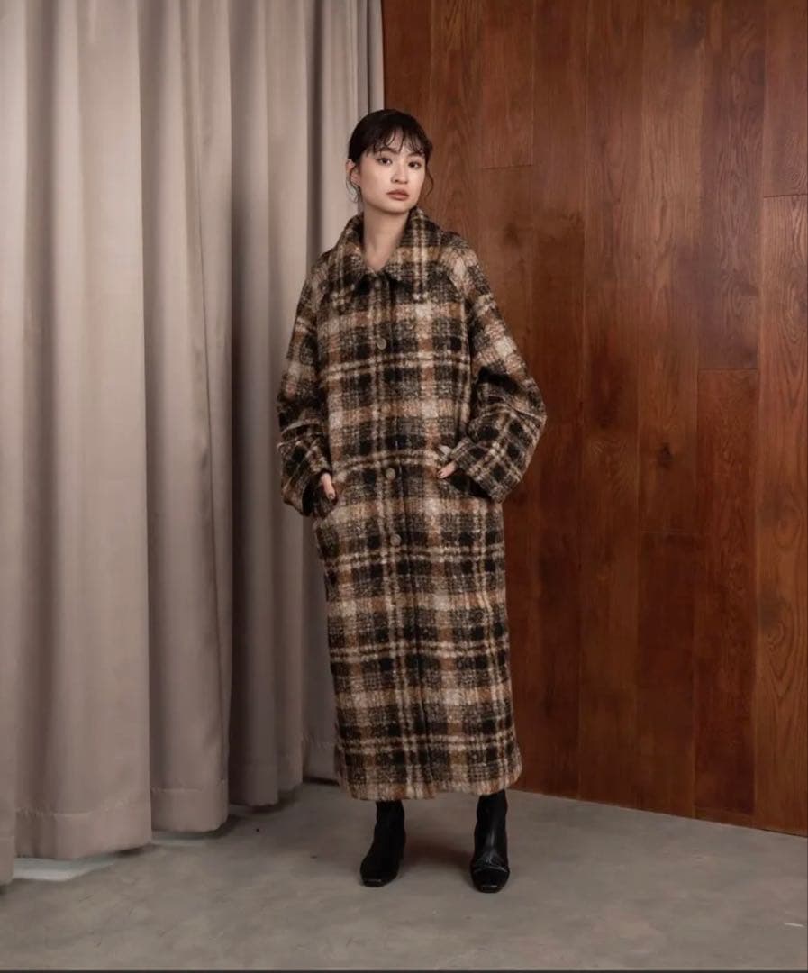 ジャケット・アウター Amiur soutien collar shaggy coat