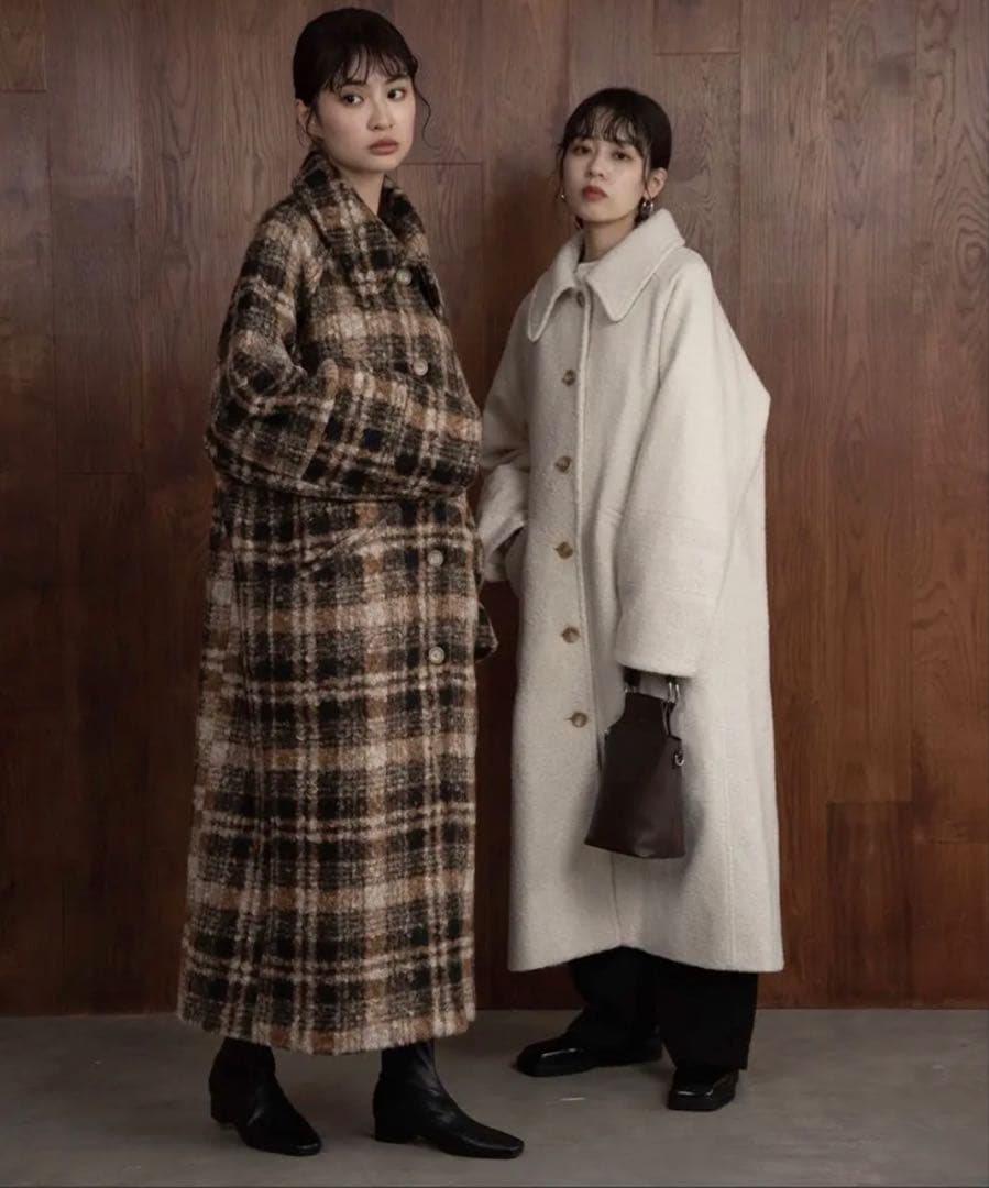 ジャケット・アウター Amiur soutien collar shaggy coat