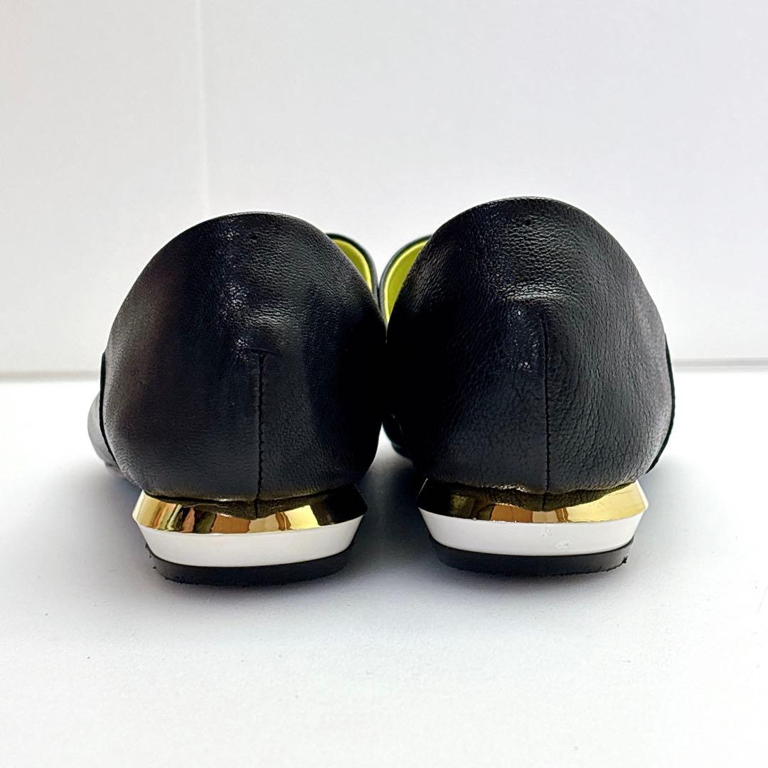 MANA　ふかふかバブーシュ　レザーパンプス　３６　ブラック