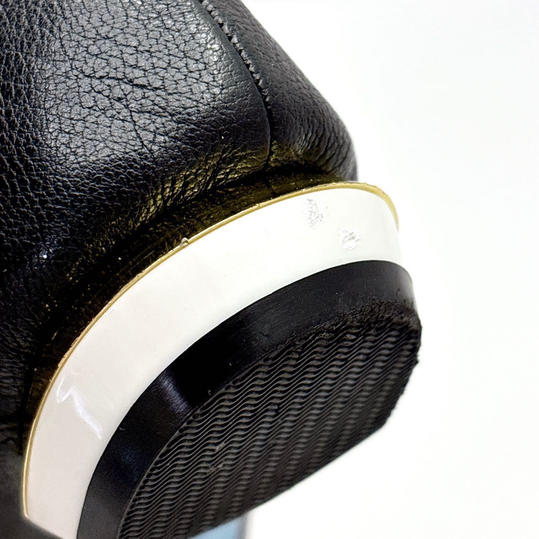 MANA　ふかふかバブーシュ　レザーパンプス　３６　ブラック