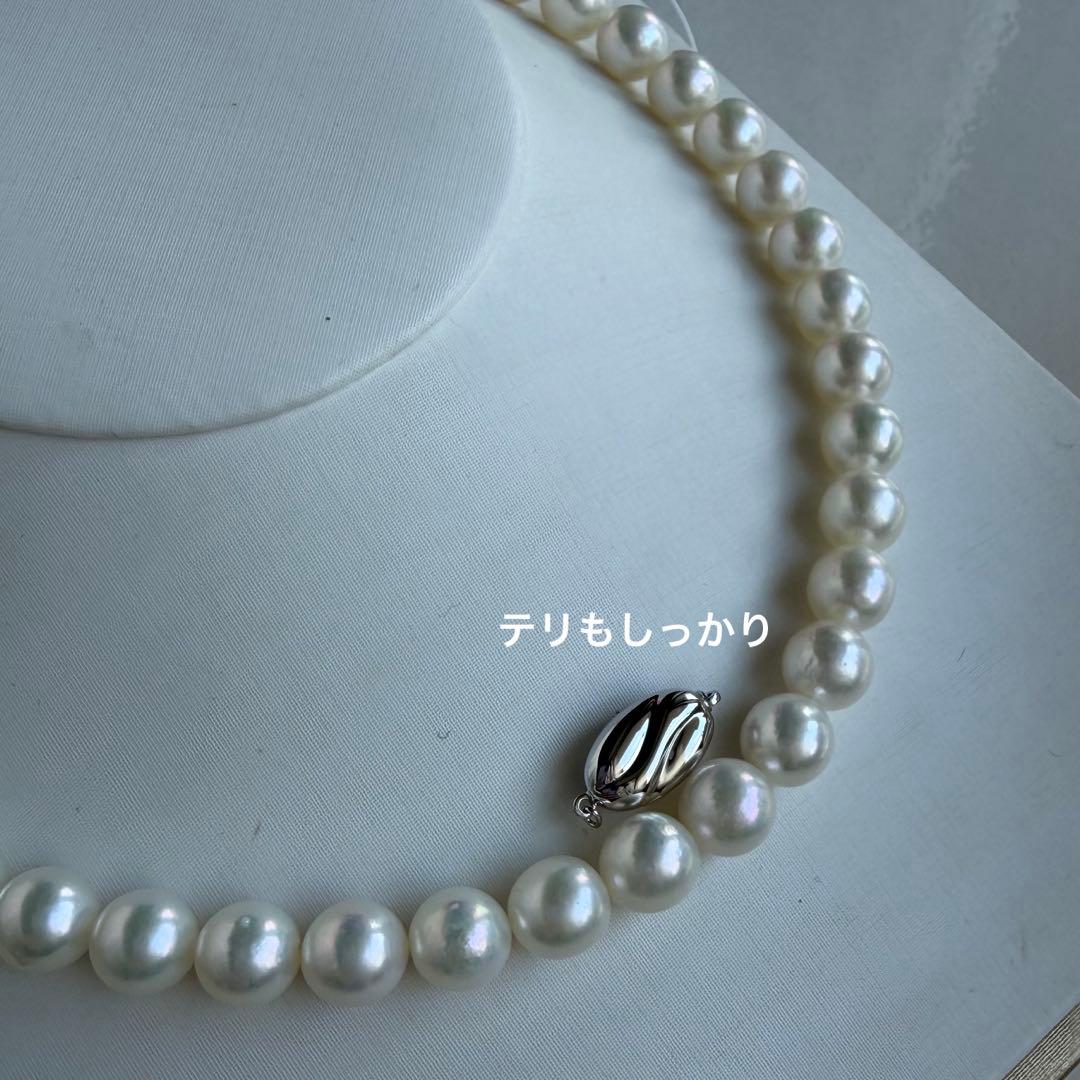 希少メガサイズ！！9.5-10mmあこやパール　無調色　akoya真珠ネックレス