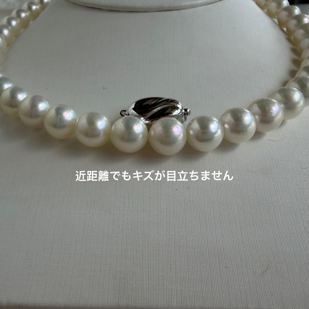 希少メガサイズ！！9.5-10mmあこやパール　無調色　akoya真珠ネックレス