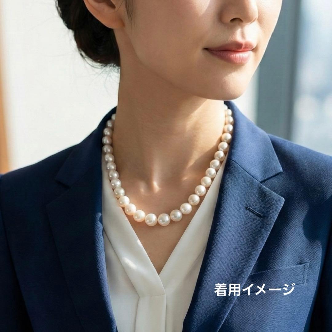 希少メガサイズ！！9.5-10mmあこやパール　無調色　akoya真珠ネックレス