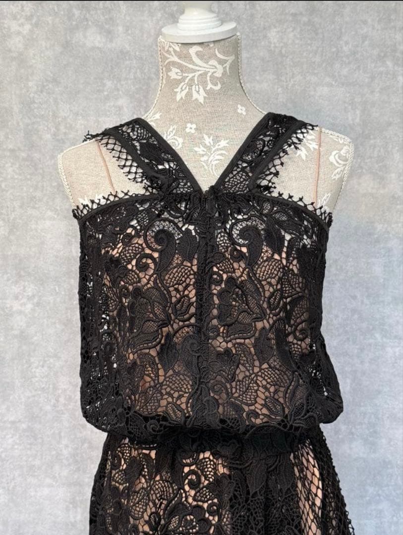 N°21 ヌメロヴェントゥーノ アシンメトリー総レースワンピース