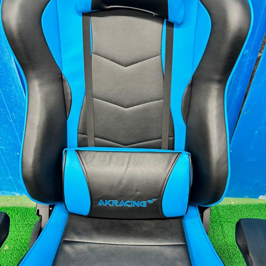 448 ゲーミングチェア　ブルー　青色　デスクチェア　大人気　オフィスチェア