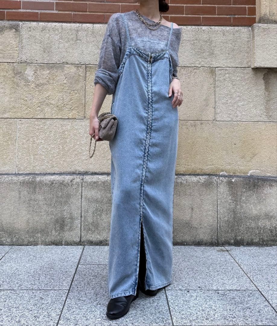 DouDou リヨセル　デニム　ジャンスカ