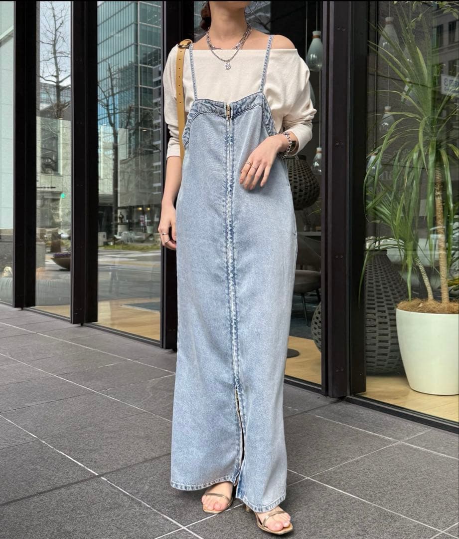 DouDou リヨセル　デニム　ジャンスカ