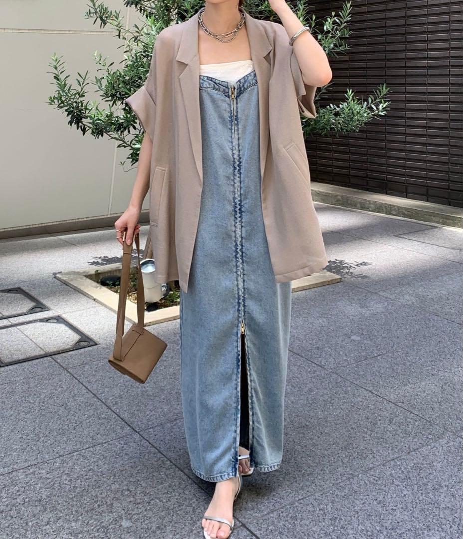 DouDou リヨセル　デニム　ジャンスカ