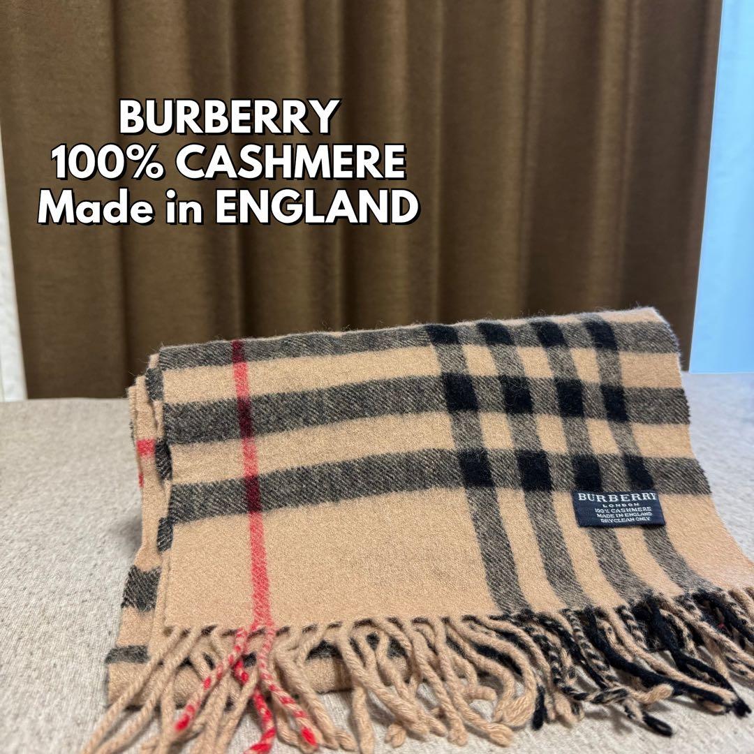 BURBERRY LONDON カシミヤ100% マフラー 英国製 ノバチェック