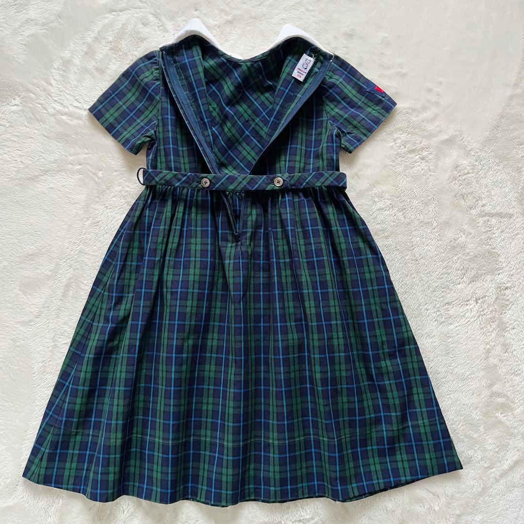 美品✨ファミリア　フォーマルアンサンブル　115 白襟ワンピース　ベア刺繍　くま